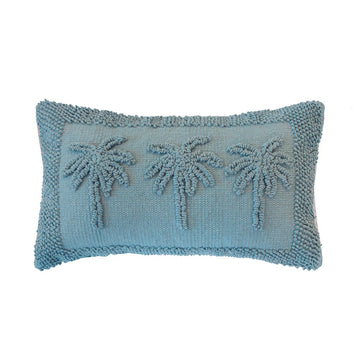Three Palms Rectangle Cushion Steel Blue