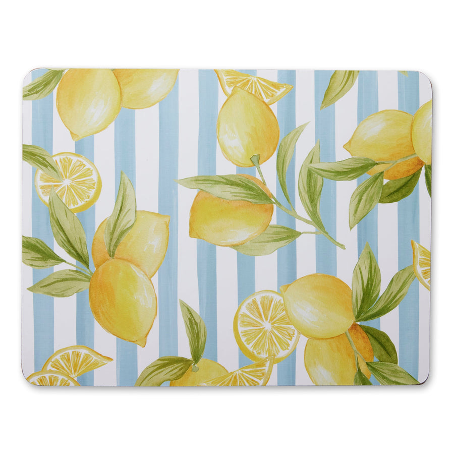 Lemon Stripe Rectangle Placemat S/4