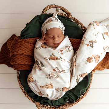 Organic Muslin Wrap - Bears