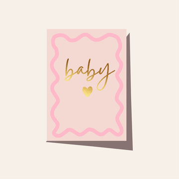 Wavy Baby Pink Card
