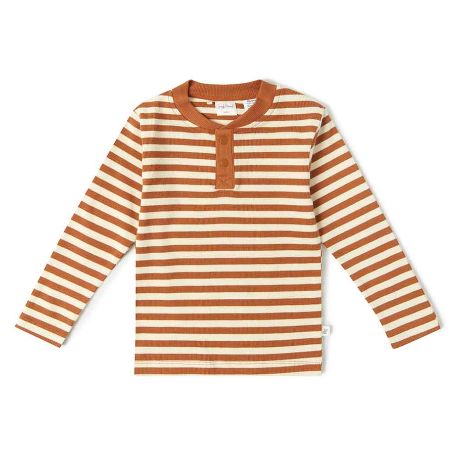 Biscuit Stripe Henley Top