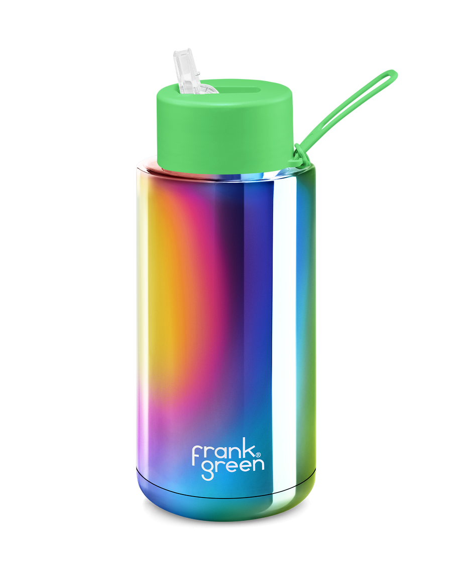 Frank Green Reusable Bottle - Rainbow Neon Green - 1L