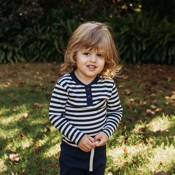 Moonlight Stripe Henley Top