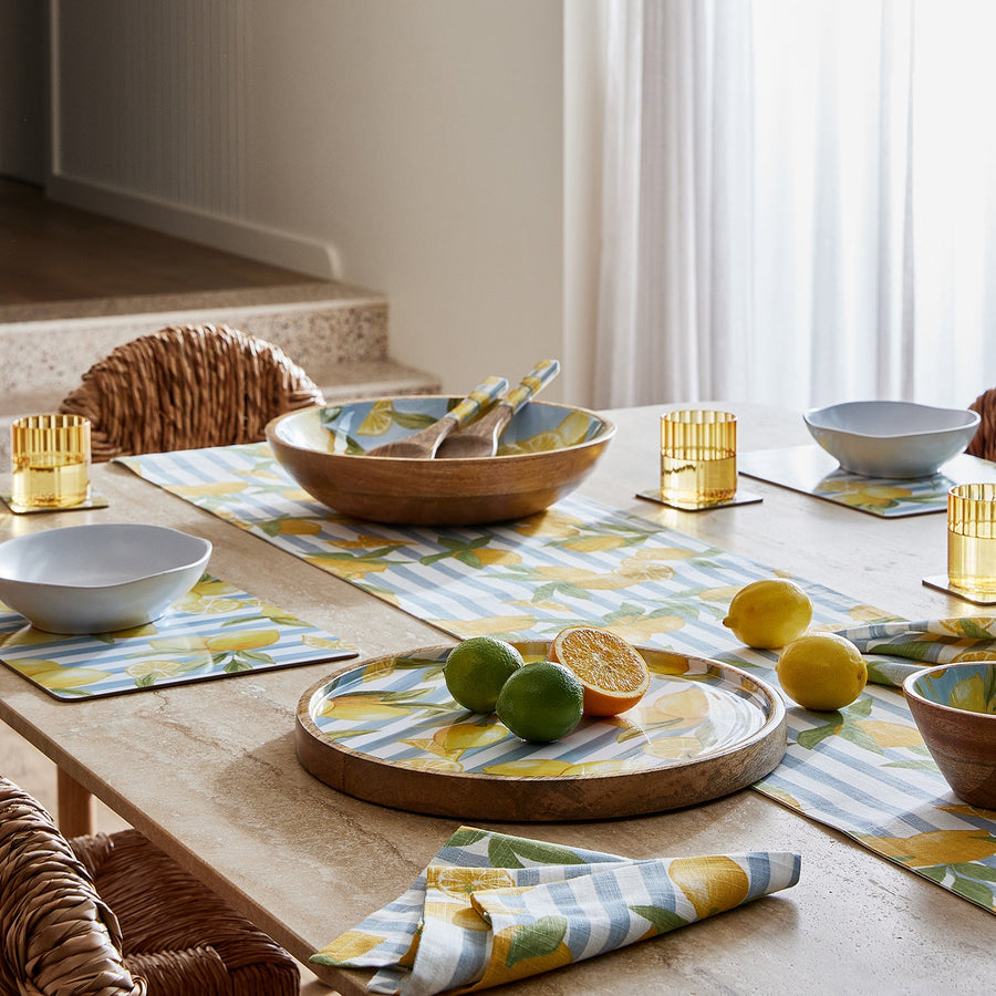 Lemon Stripe Rectangle Placemat S/4