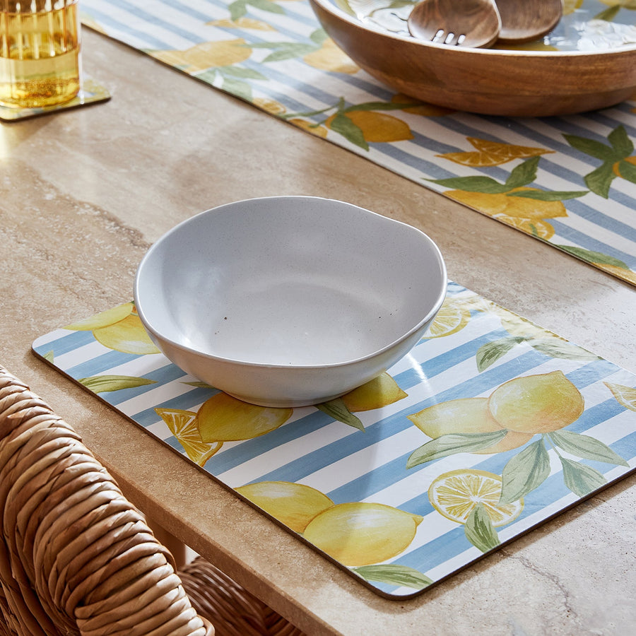 Lemon Stripe Rectangle Placemat S/4