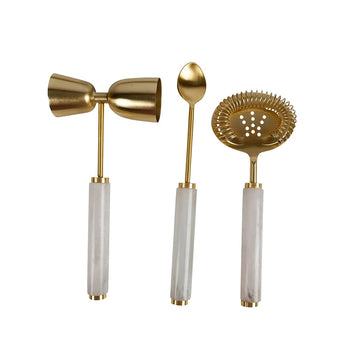 Ophelia Set Cocktail Tools Pearl/Gold