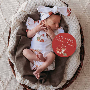Reindeer Short Sleeve Bodysuit with frill