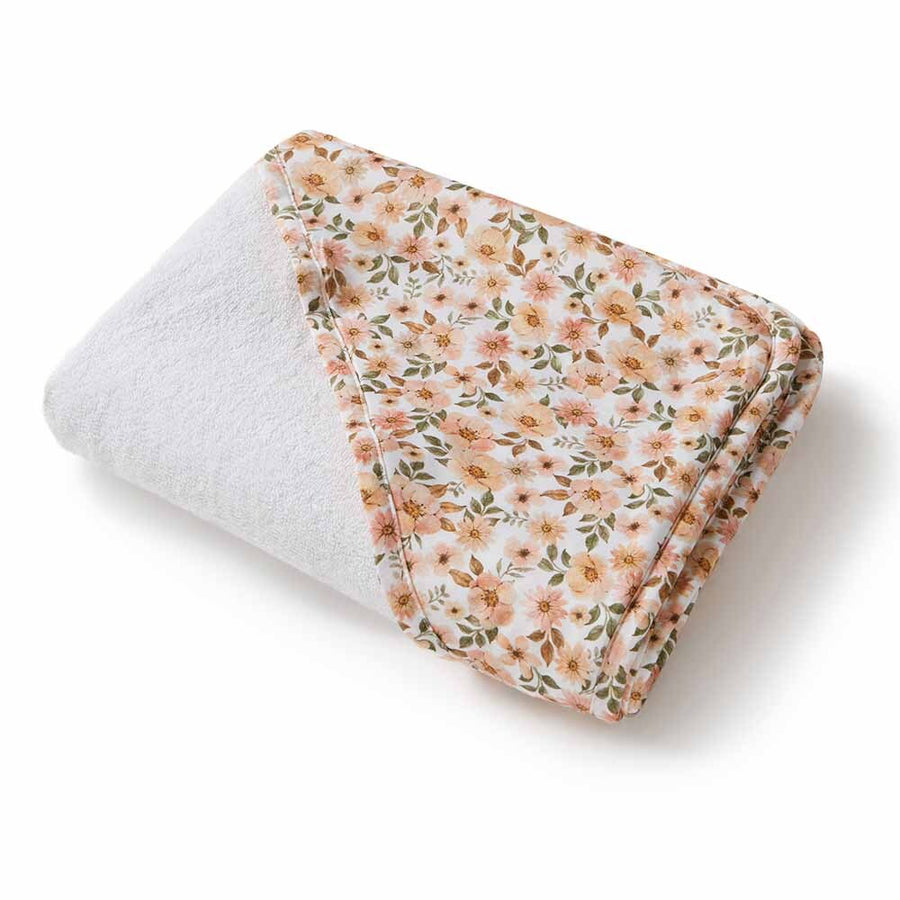 Spring Floral Organic Hooded Baby Towel
