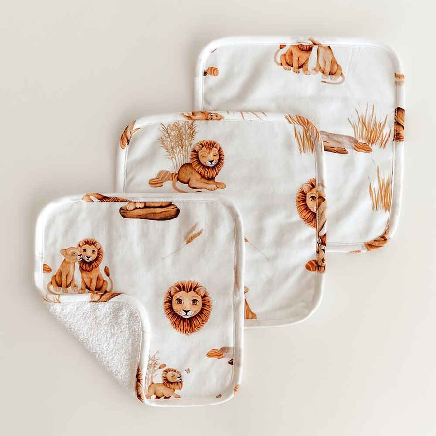 Lion Organic Wash Cloths - 3 Pack