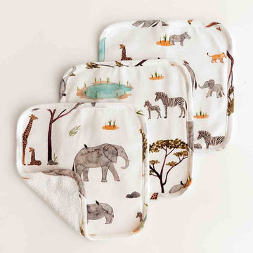 Safari Organic Wash Cloths - 3 Pack