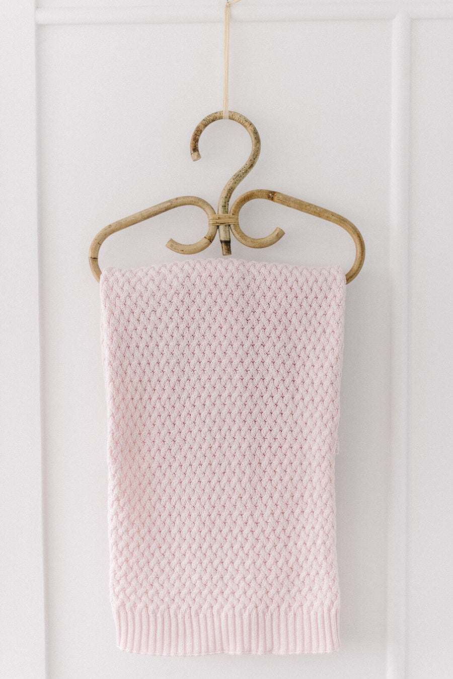 BLUSH PINK - DIAMOND KNIT BABY BLANKET