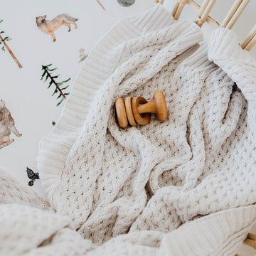 Warm Grey - Diamond Knit Baby Blanket