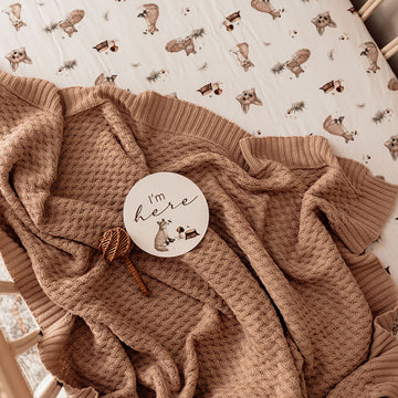 Hazelnut - Diamond Knit Baby Blanket