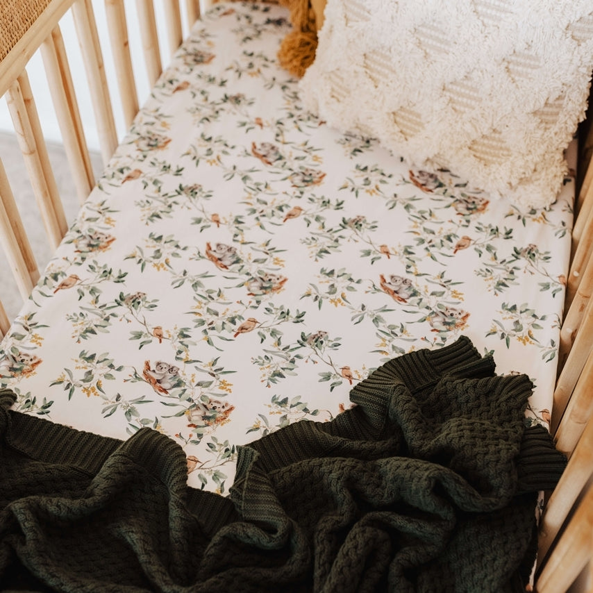 Eucalypt Fitted Cot Sheet