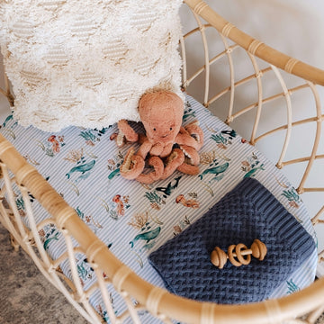 Whale - Bassinet Sheet / Change Pad Cover