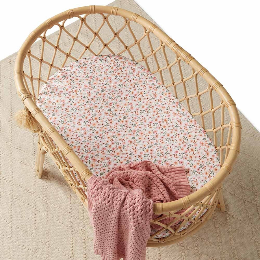 Spring Floral Bassinet Sheet / Change Pad Cover