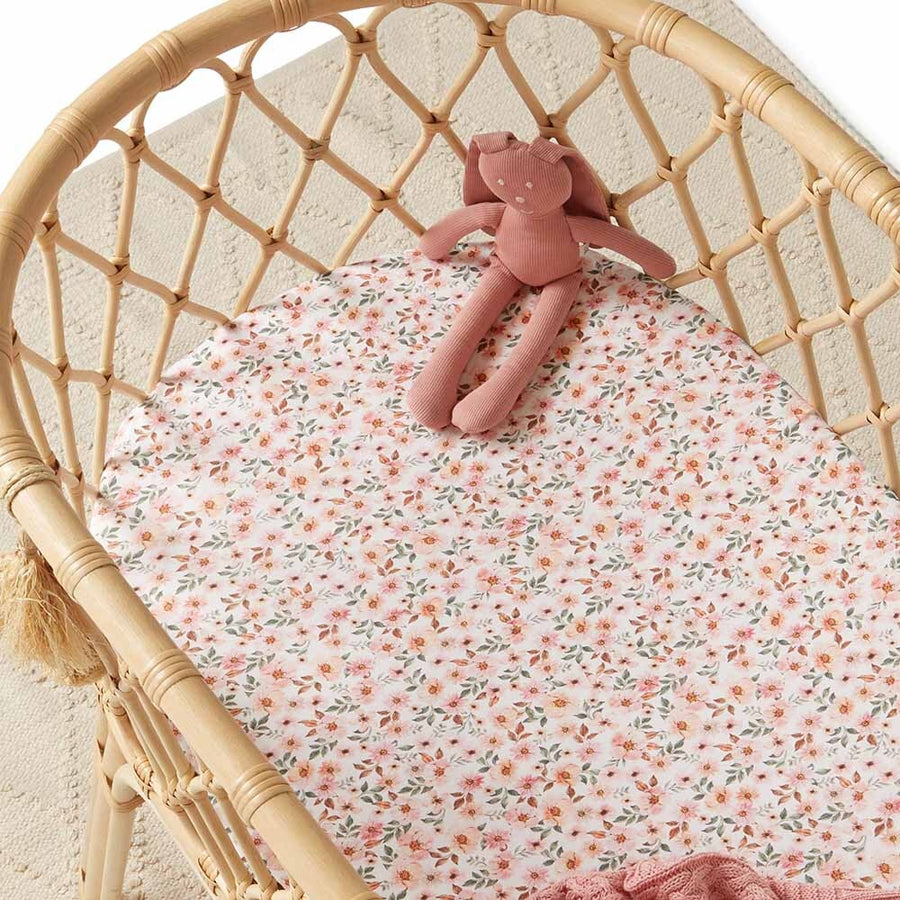 Spring Floral Bassinet Sheet / Change Pad Cover