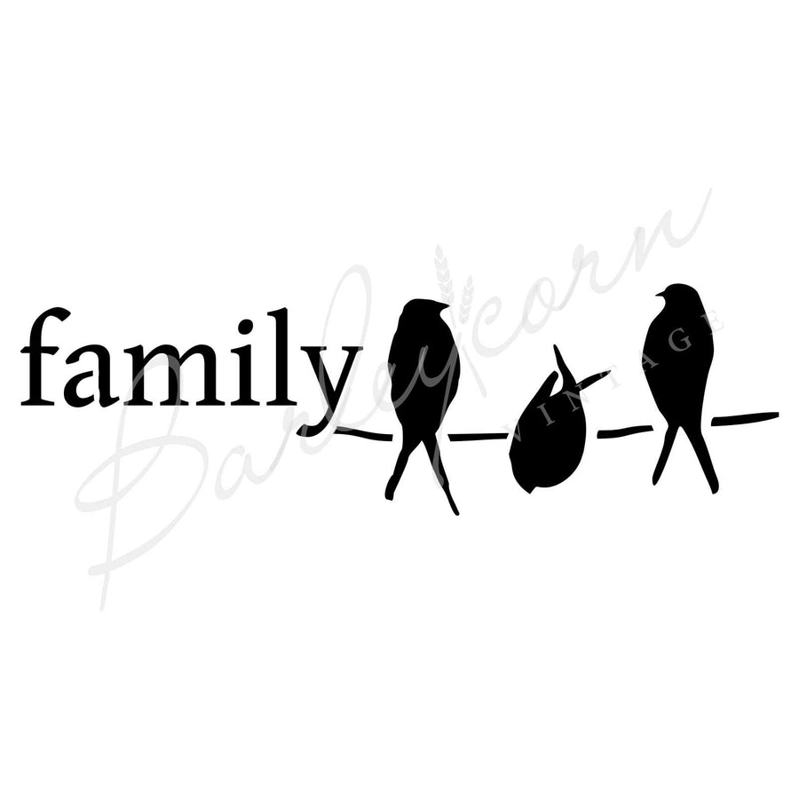 Birds Family Stencil