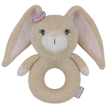 Knitted Ring Rattle - Amelia the Bunny