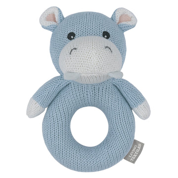 Knitted Ring Rattle - Henry the Hippo