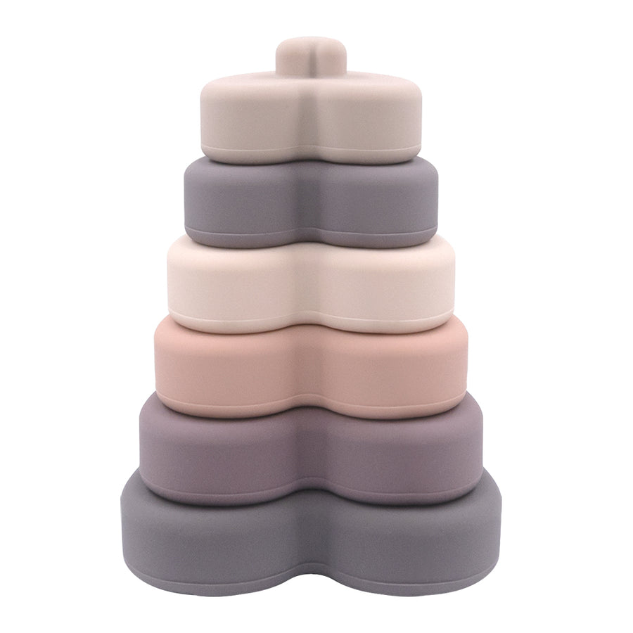 Silicone Heart Stacking Tower - Multi