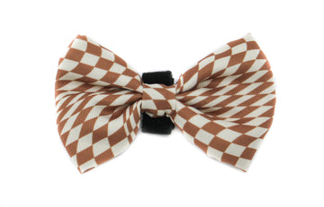 Brown Check Check Bow Tie