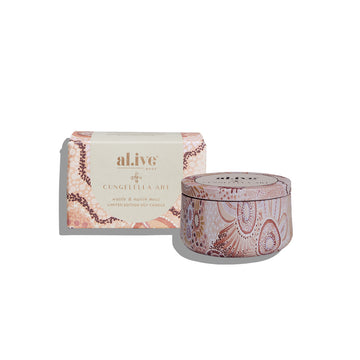 CUNGELELLA ART MINI SOY CANDLE - WATTLE & NATIVE MOSS