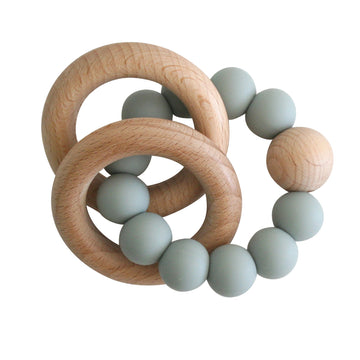 Beechwood Teether Rings Set - Sage