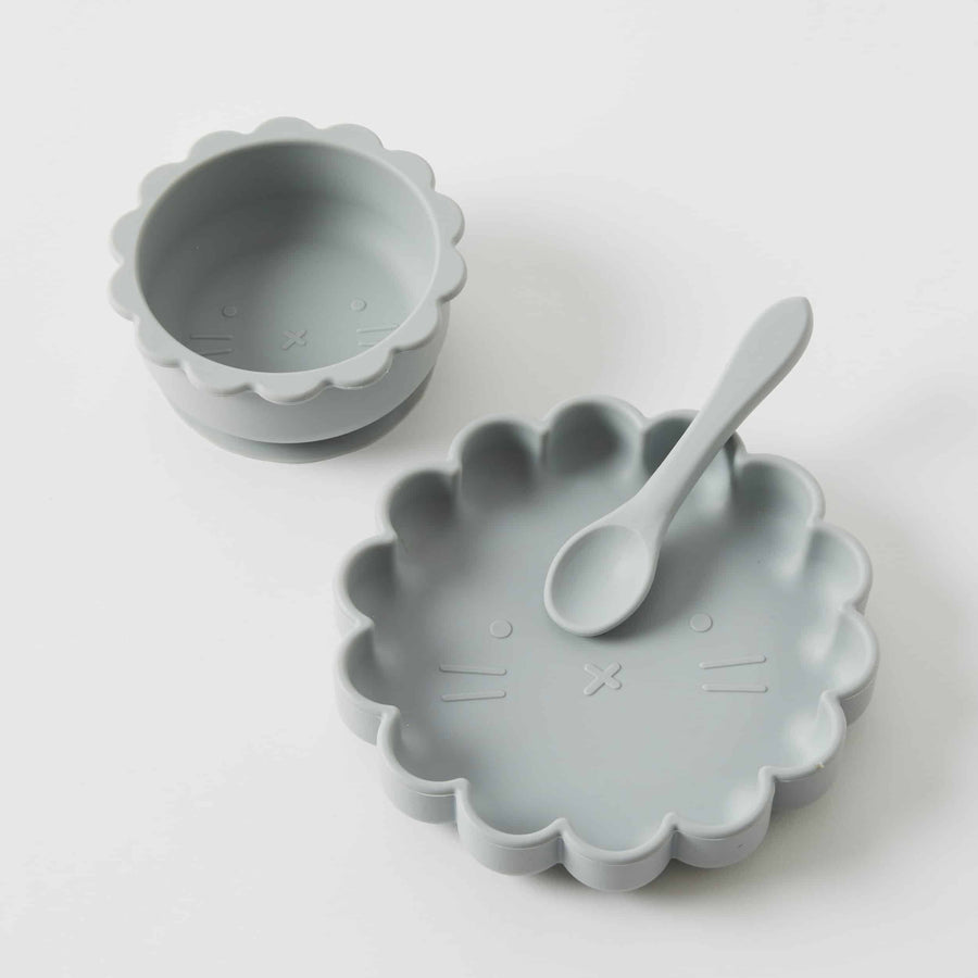 Henny Silicone 3 pc Dining Set - Steel